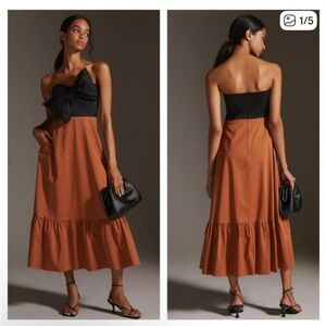 Anthropologie Hutch Bow Tie Maxi Dress Size 2
